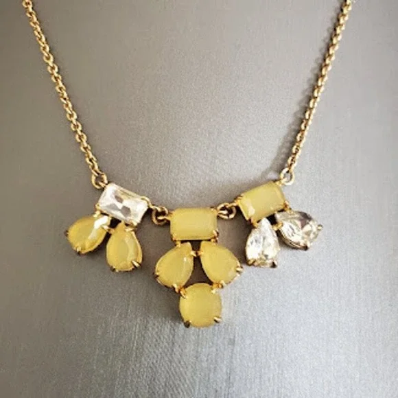 Kate Spade Secret Garden Necklace Butterscotch and Clear Colored Stones - Picture 7 of 7